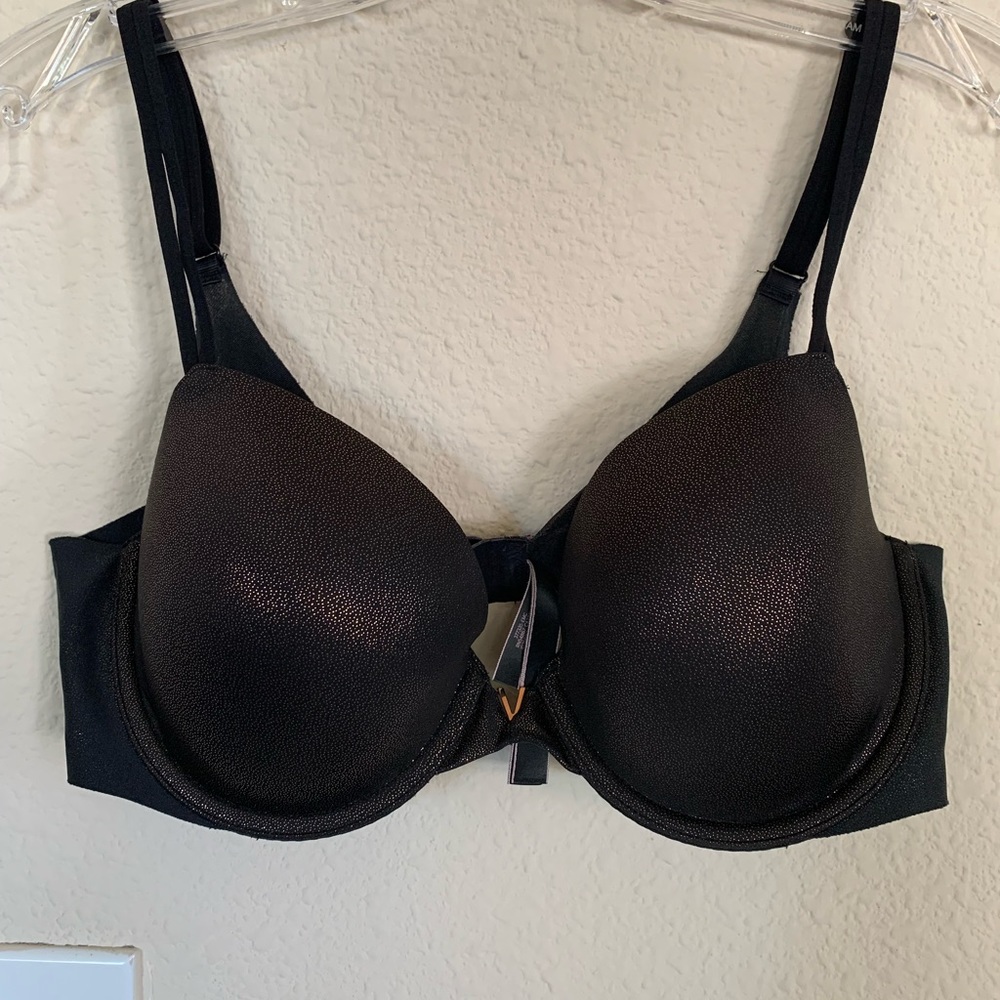 Victoria’s Secret Black / Metallic Lined Demi Double Bra 36C